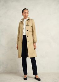 Petite Hallie Shower Resistant Trench Coat, Fawn Beige, hi-res