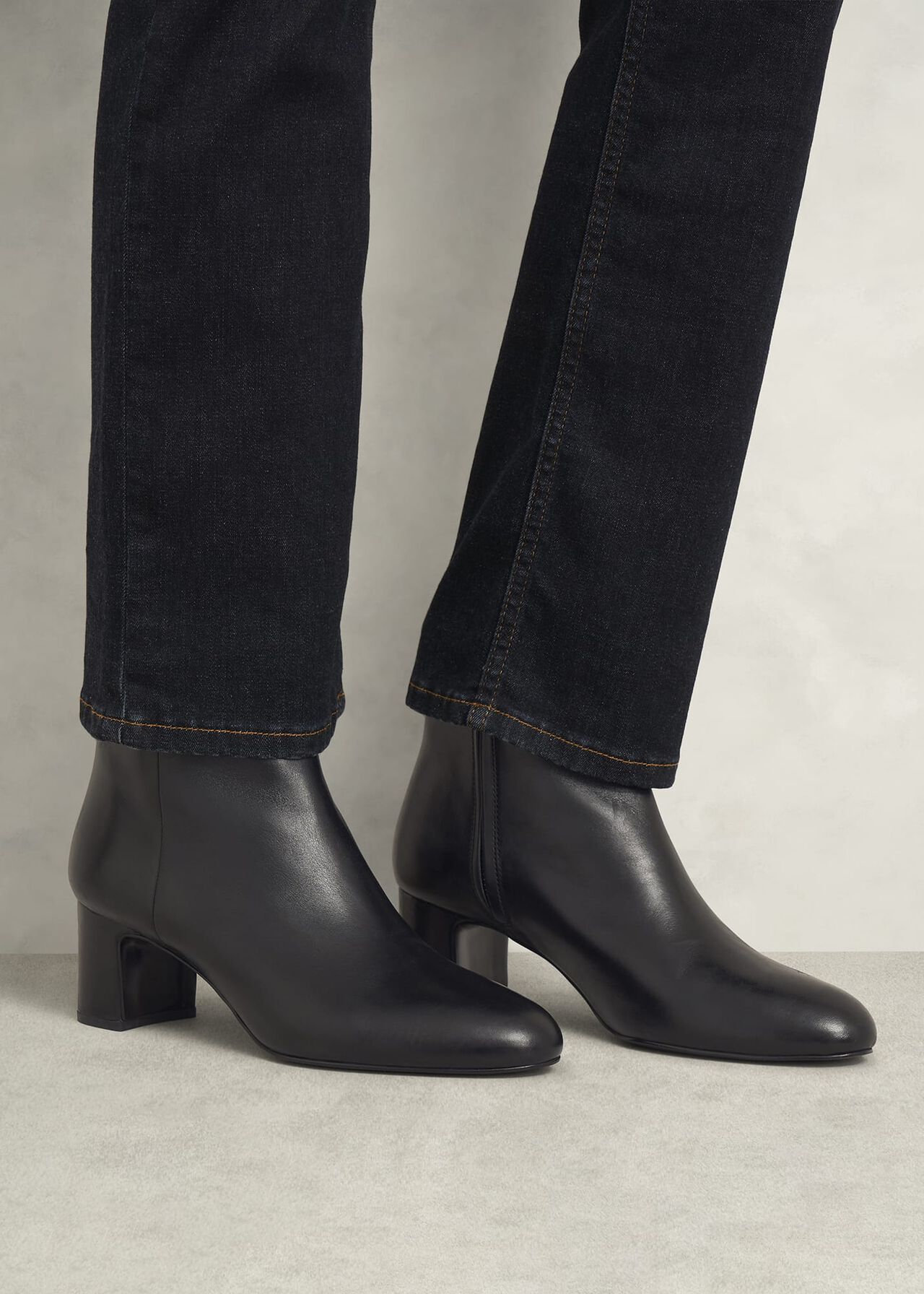 Rochelle Leather Ankle Boots, Black, hi-res