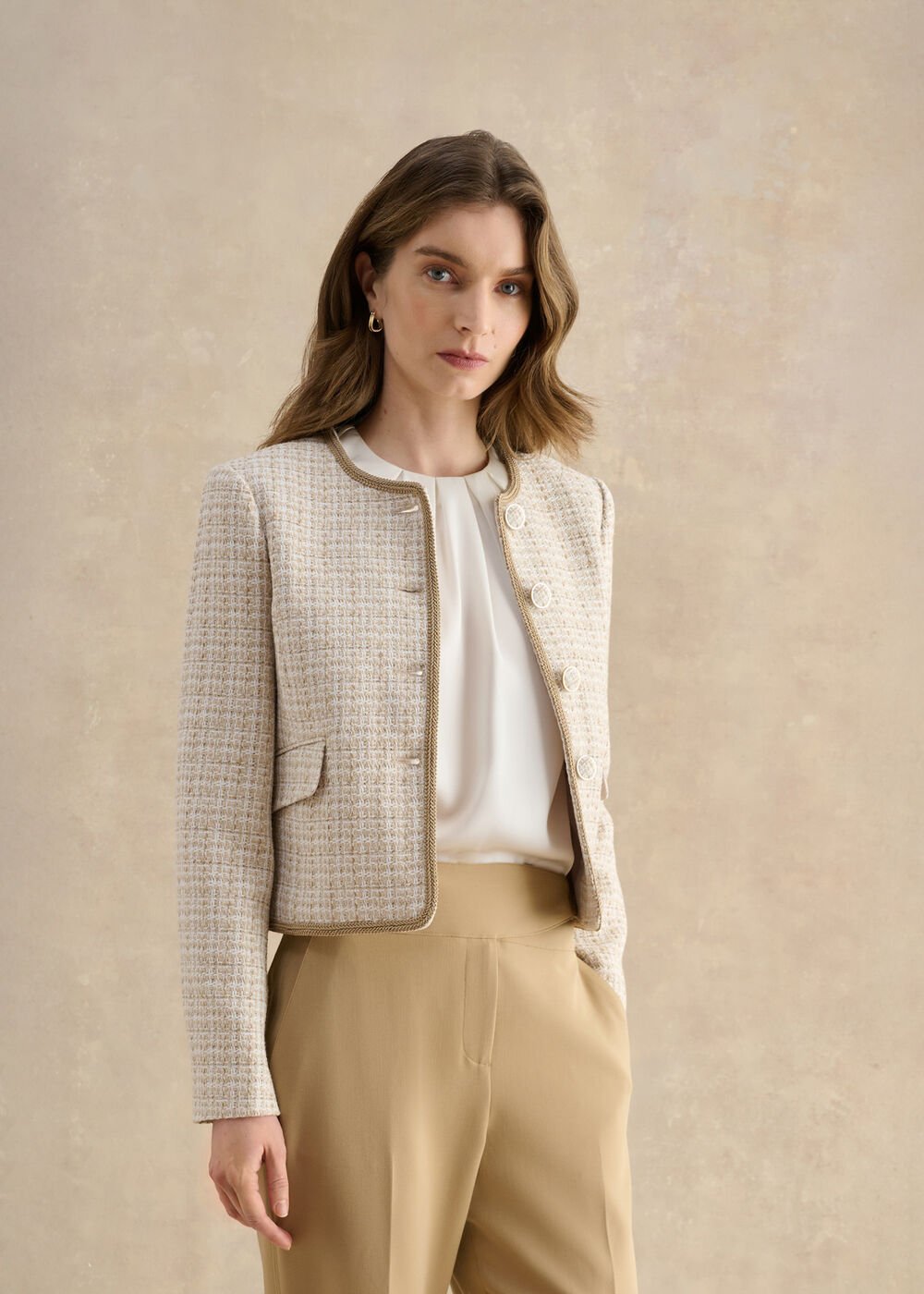 Carey Tweed Jacket, Camel Ivory, hi-res