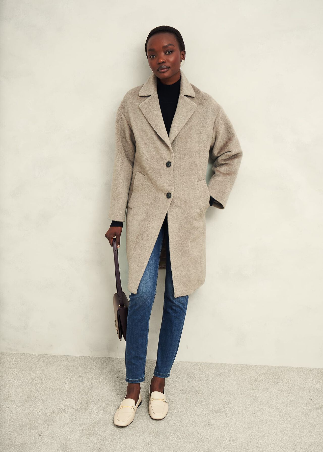 Bhavina Wool Blend Coat, Neutral, hi-res