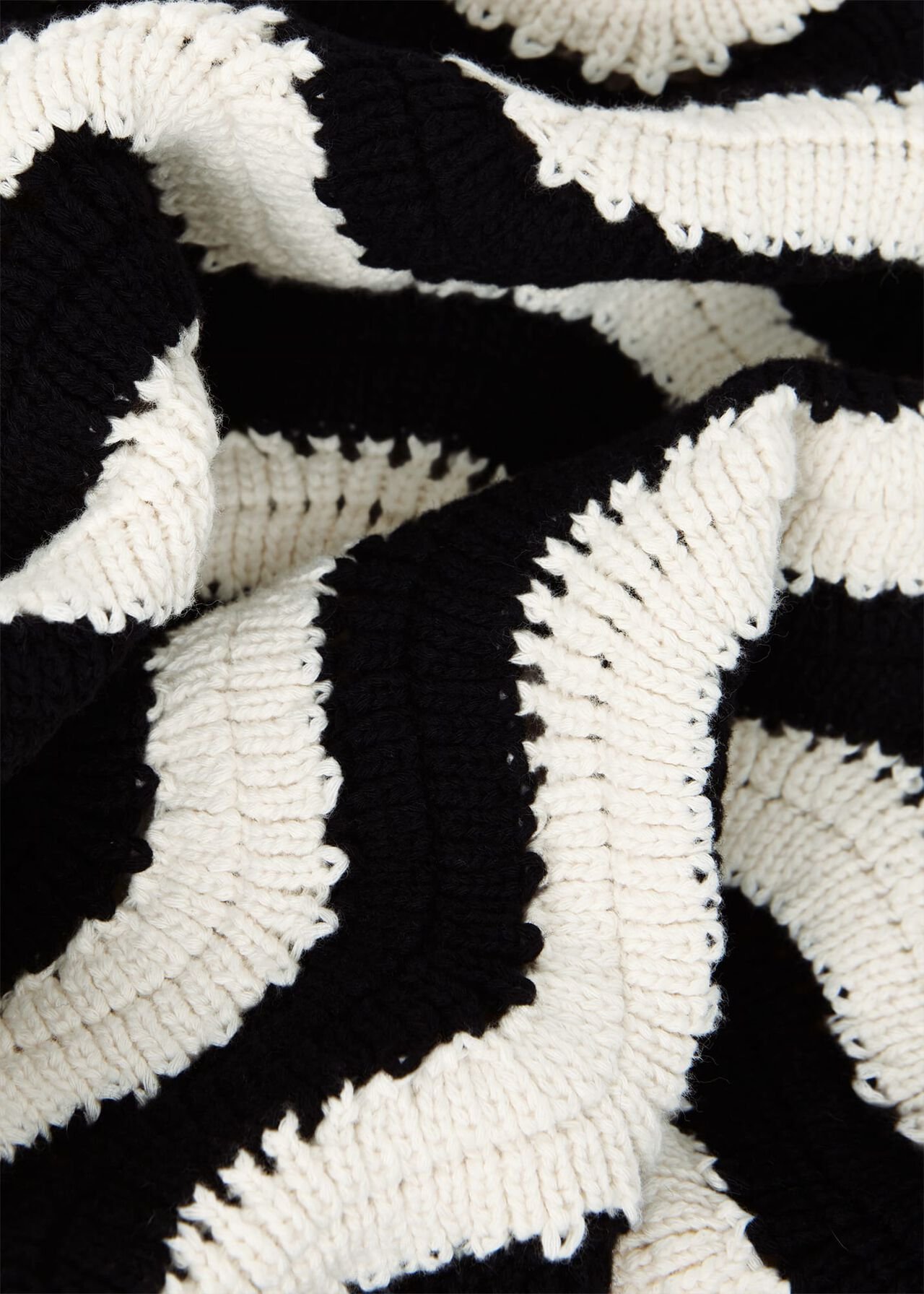 Lyon Cotton Textured Knitted Dress, Black Cream, hi-res