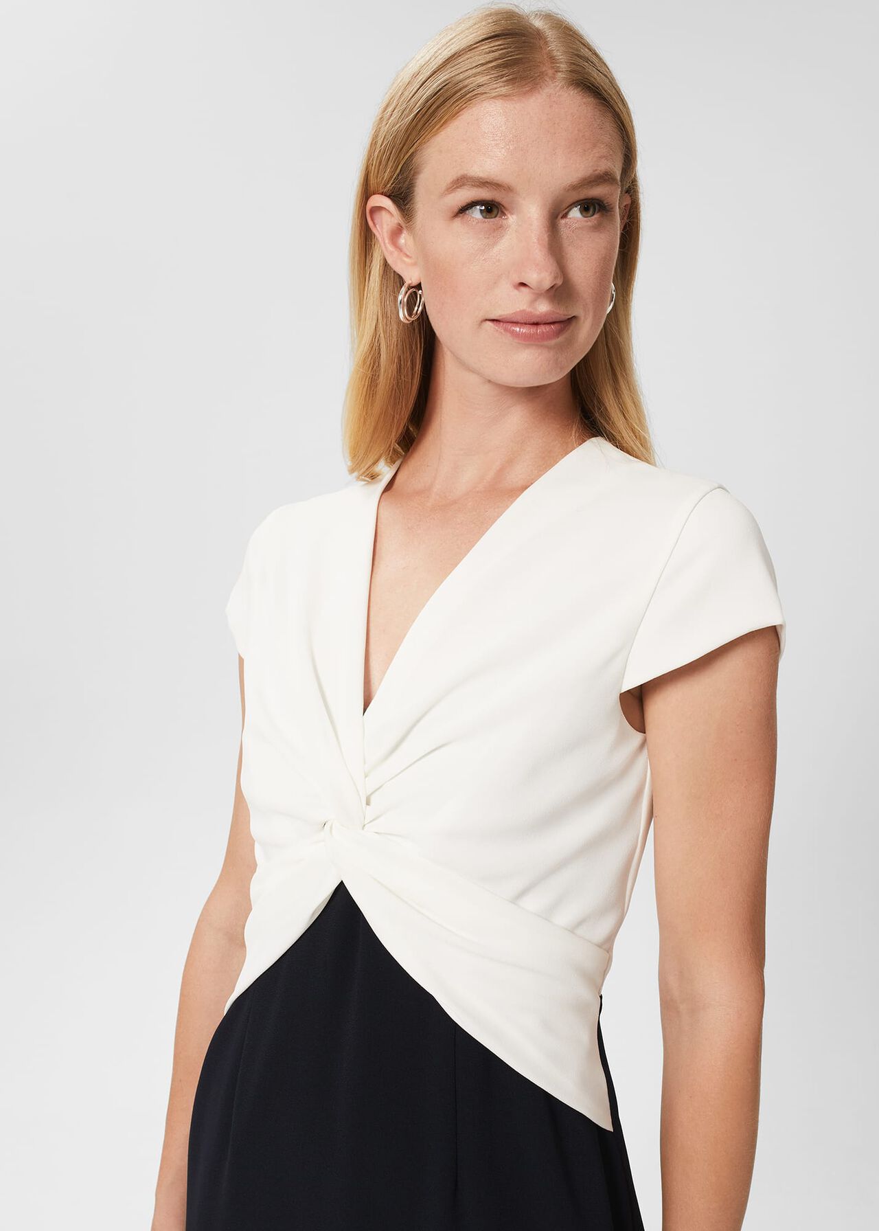 Jaci Dress, Ivory Navy, hi-res