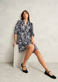Petite Mollie Jersey Dress, Navy Ivory, hi-res