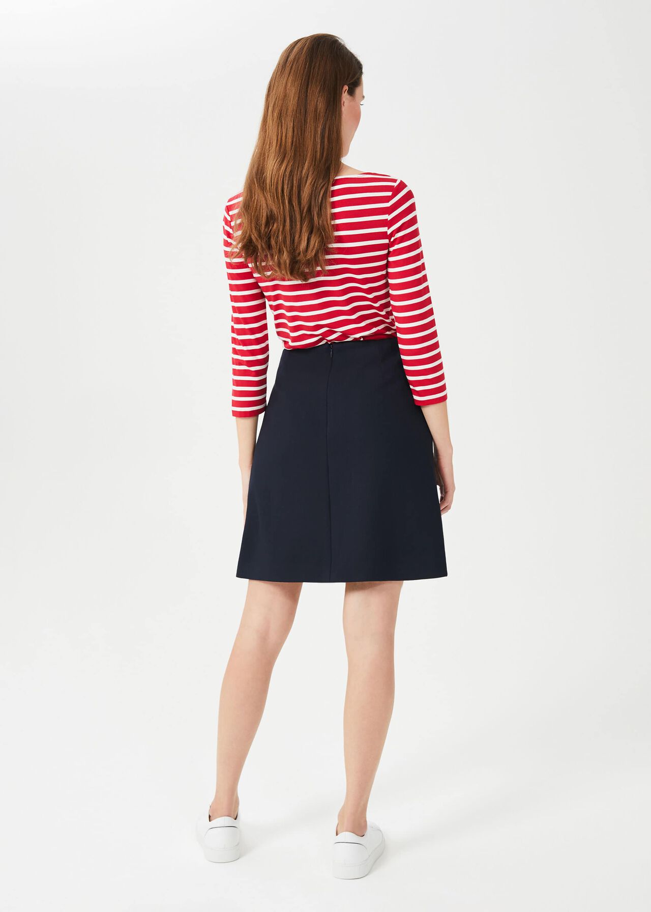 Aurielia A Line Skirt, Navy, hi-res