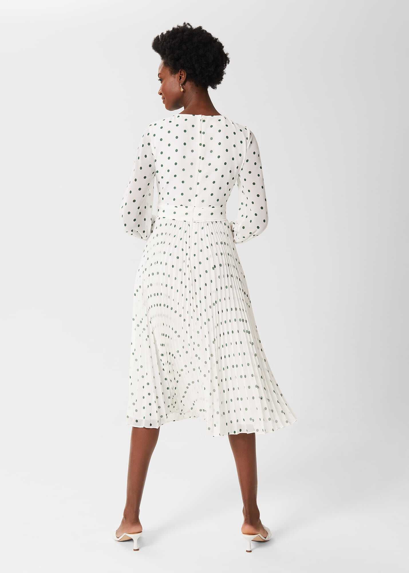 Topshop spot pleat dress sale