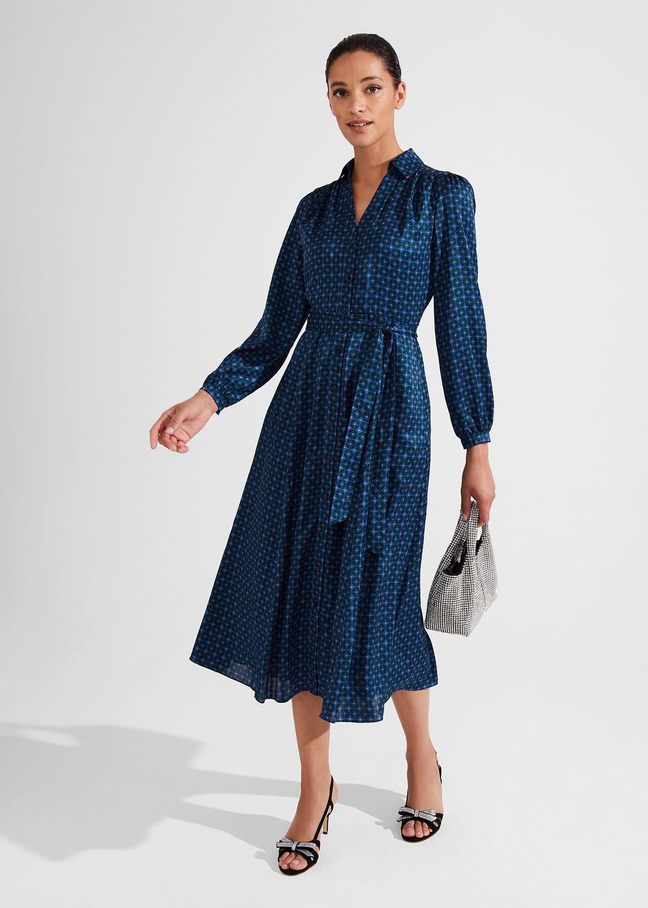 Yvonne Dress, Navy Multi, hi-res