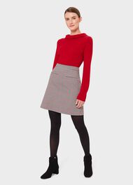 Vanetta Check A Line Skirt, Red Black, hi-res