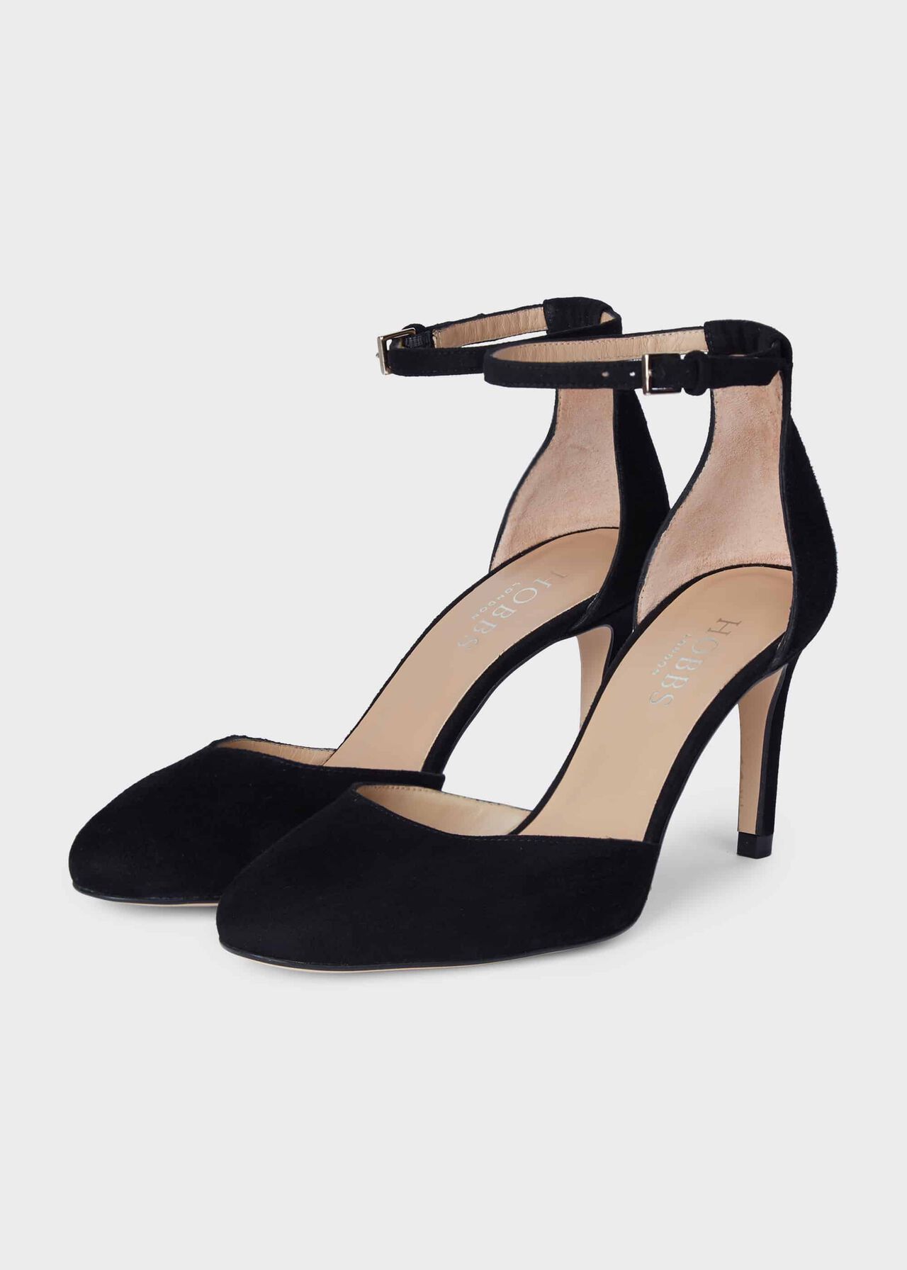 Elliya Suede Court Shoes, Black, hi-res