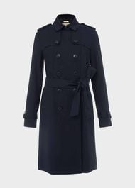 Saskia Water Resistant Trench Coat, Navy, hi-res