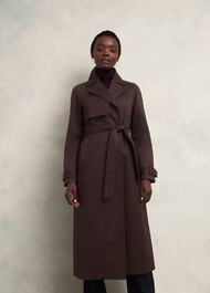 Willow Cotton Trench, Chocolate, hi-res