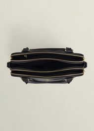 Carlton Large Leather Crossbody Bag, Black, hi-res