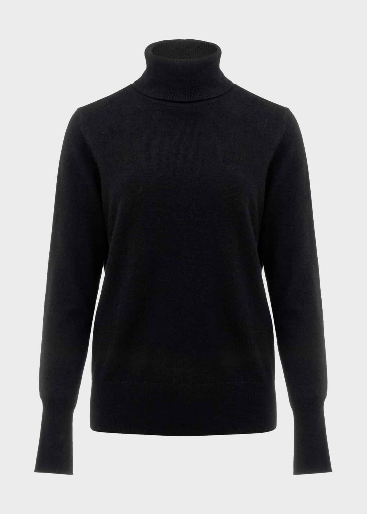 Izzy Cashmere Roll Neck Jumper, Black, hi-res