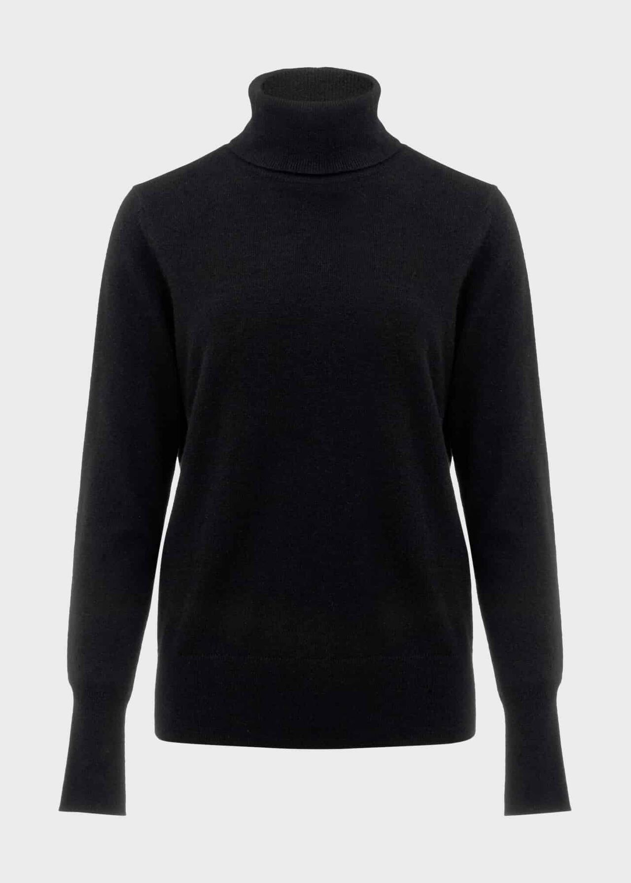Izzy Cashmere Roll Neck Sweater, Black, hi-res
