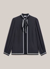 Valerie Blouse, Navy Ivory, hi-res