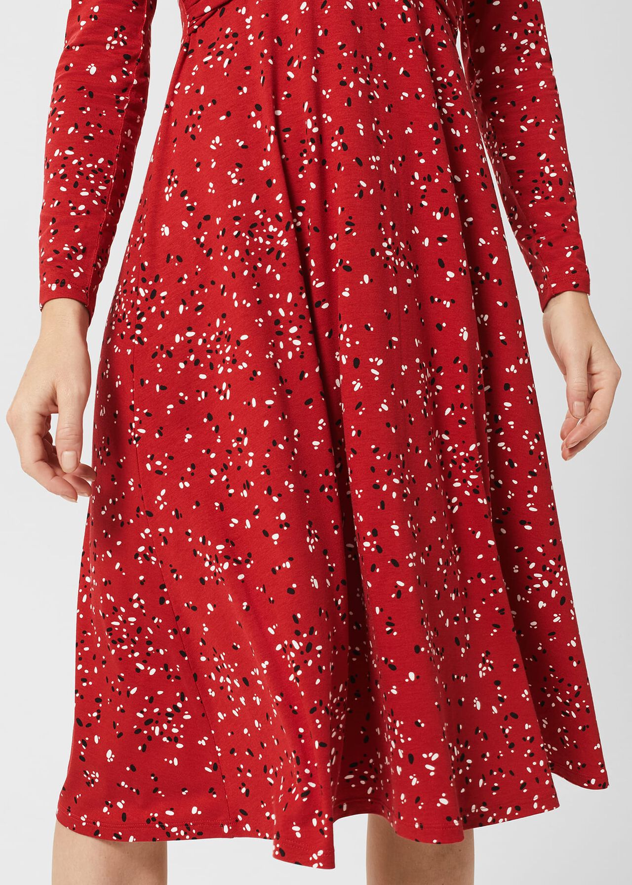 Anoushka Jersey Dress, Red Multi, hi-res
