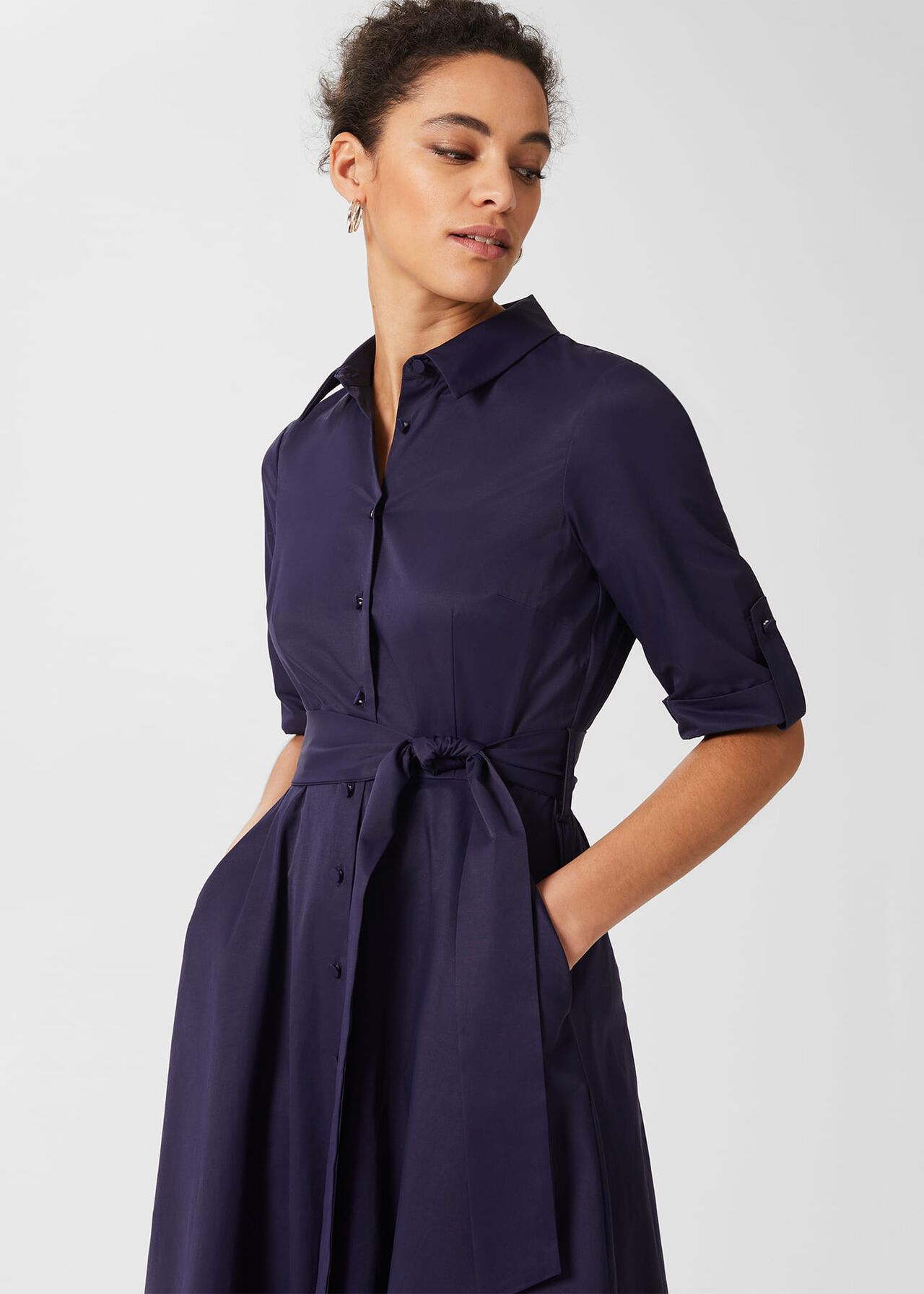 Tyra Belted Dress, French Blue, hi-res