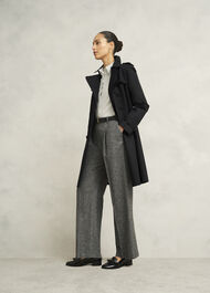 Petite Skylar Shower Resistant Trench Coat, Black, hi-res