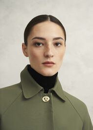 Vivienne Shower Resistant Trench Coat, Olive Green, hi-res