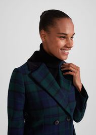 Patricia Wool Blend Coat, Green Black, hi-res