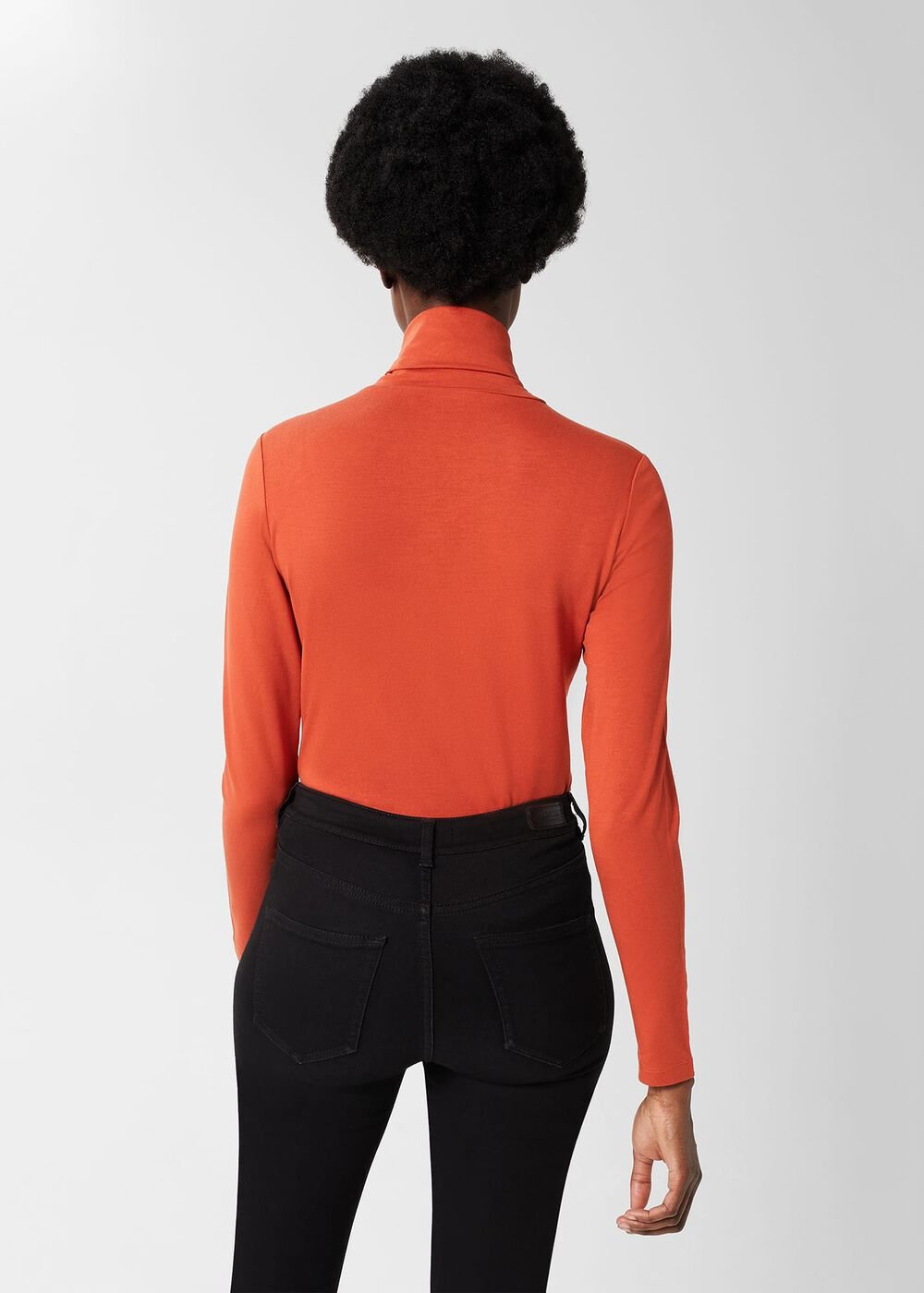 Mischa Roll Neck Top, Deep Orange, hi-res