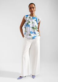 Frederica Wide Leg Trousers, Ivory, hi-res
