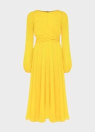 Sadie Fit And Flare Dress, Yellow, hi-res
