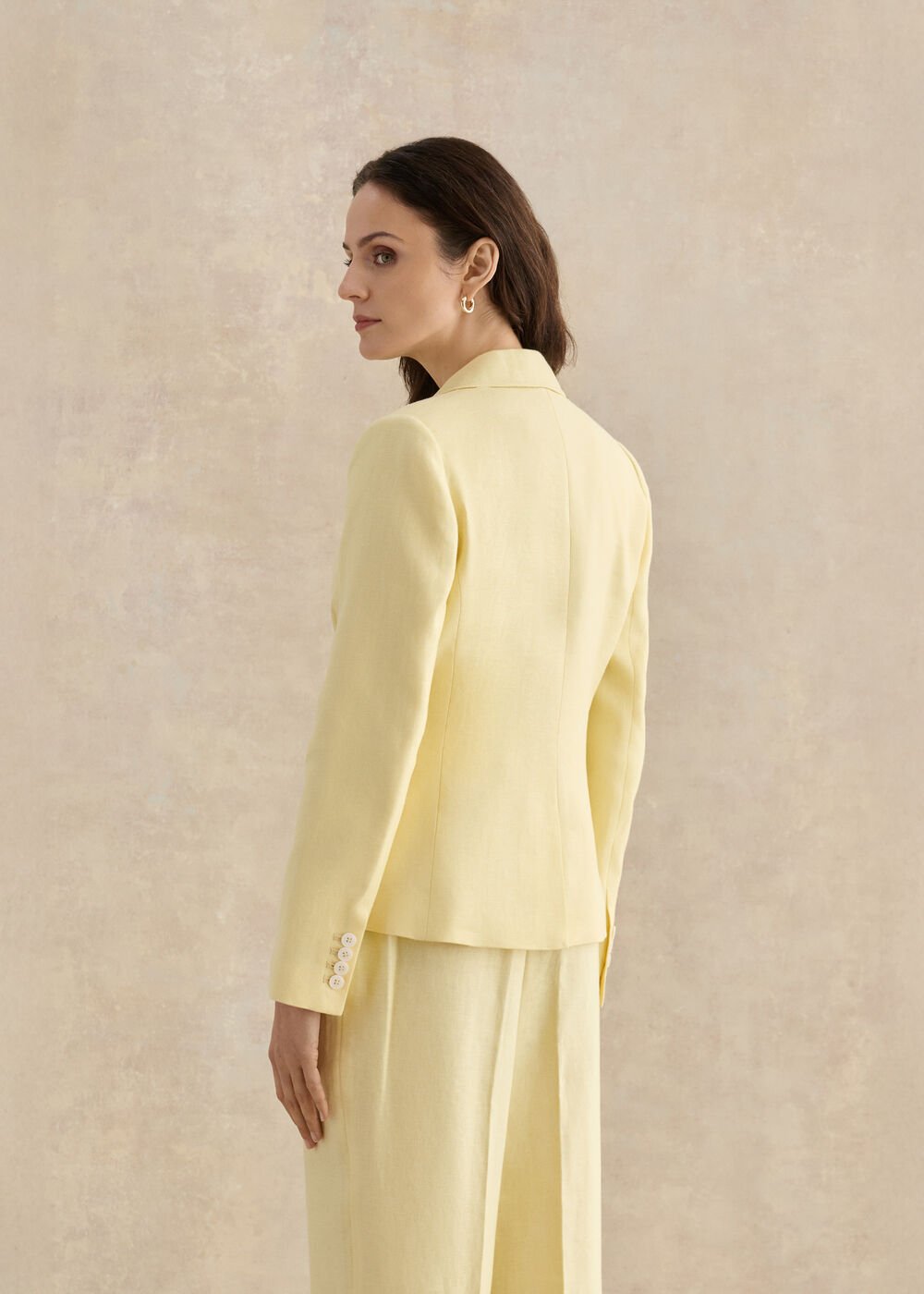 Petite Adalee Linen Jacket, Soft Yellow, hi-res