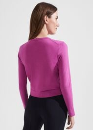 Michelle Cotton Cardigan, Violet Pink, hi-res