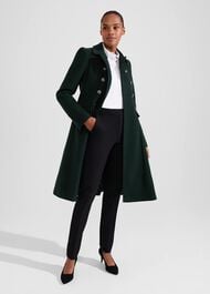 Clarisse Wool Blend Coat, Green, hi-res
