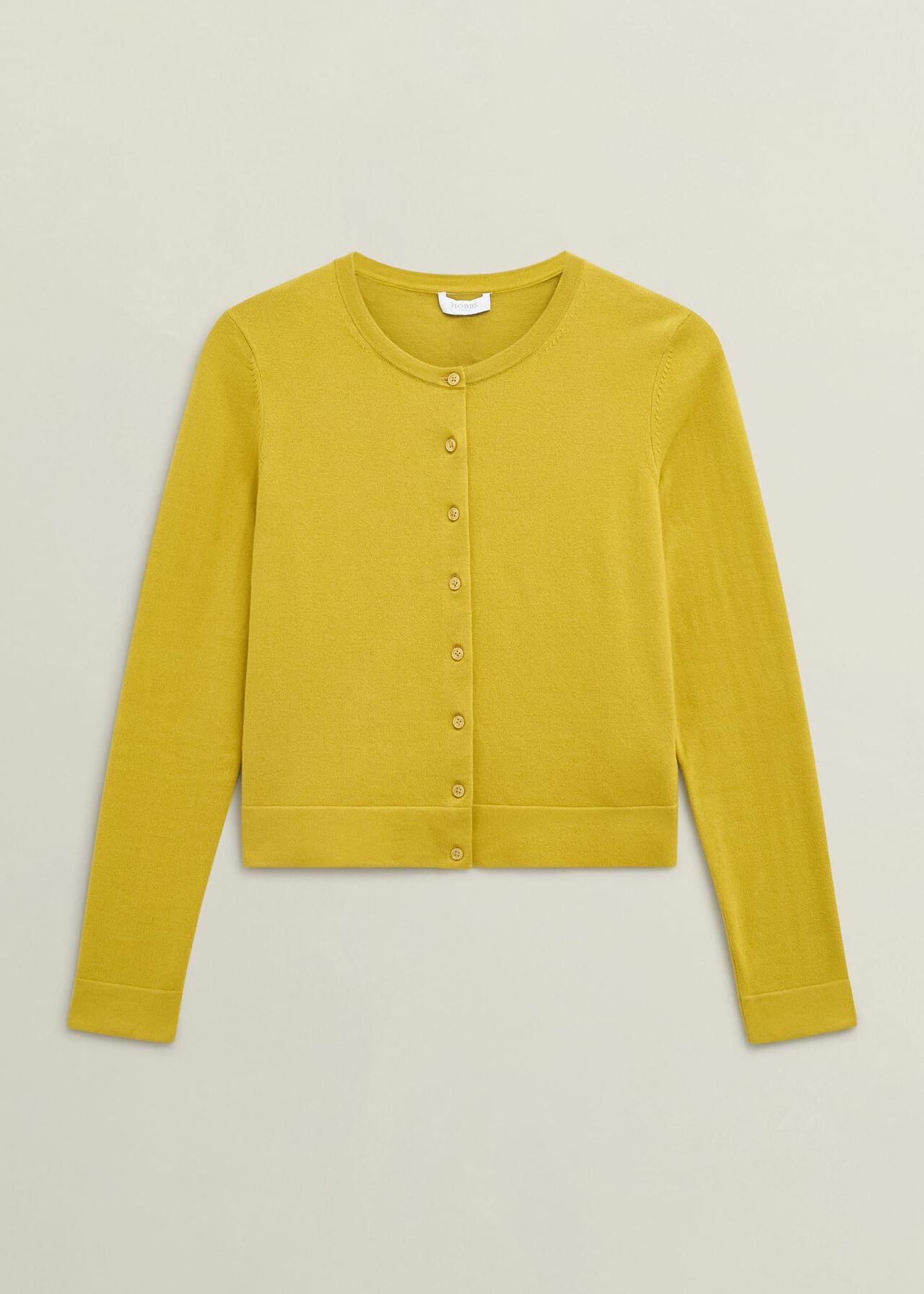 Michelle Cotton Cardigan, Gold Chartreuse, hi-res
