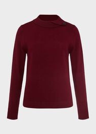Talia Wool Cashmere Jumper, Wine Red, hi-res