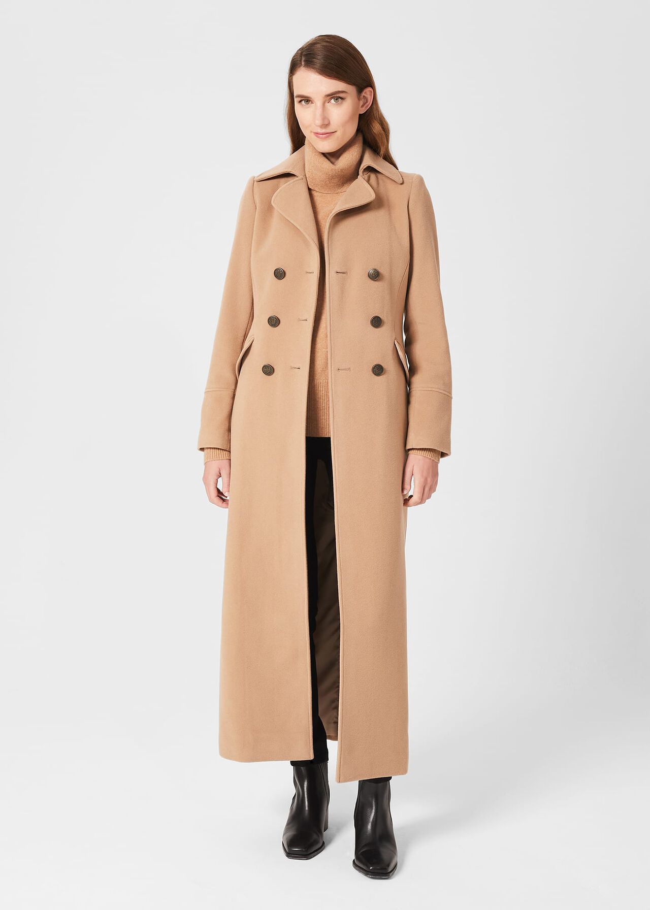 Brenna Wool Blend Maxi Coat, Camel, hi-res
