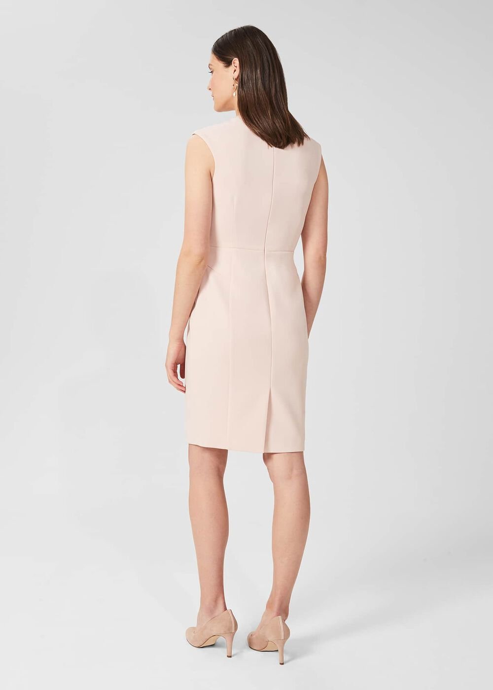 Frida V Neck Shift Dress, Pale Pink, hi-res