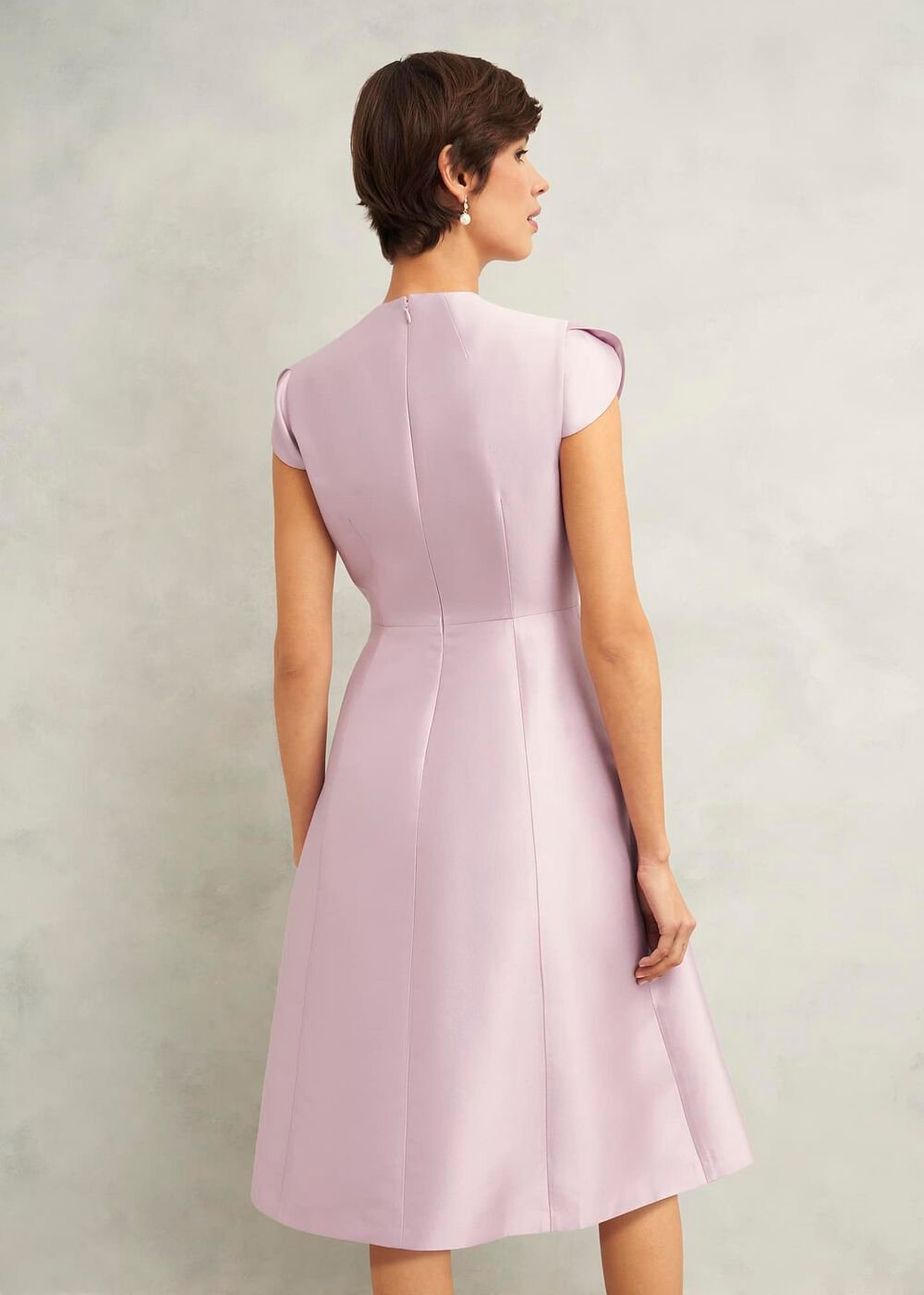 Rhea Wool Silk Dress, Soft Petal Pink, hi-res
