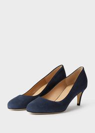 Emma Suede Stiletto Court Shoes, Midnight, hi-res
