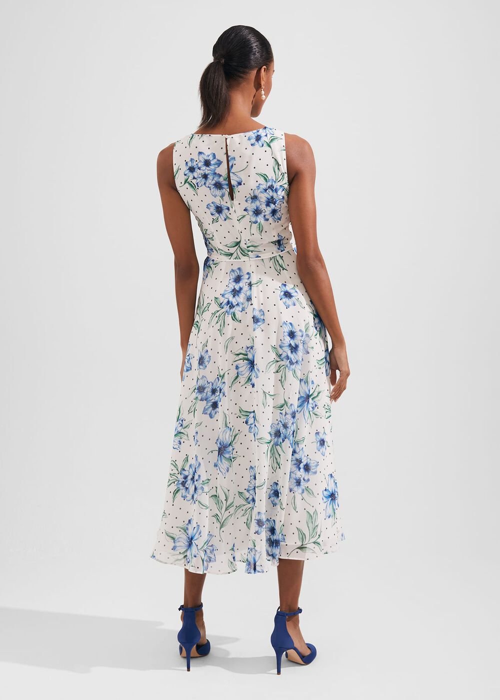 Petite Carly Floral Midi Dress, Ivory Multi, hi-res