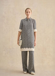 Marciella Dress, Navy Cream, hi-res