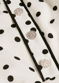 Ruth Polka Dot Dress, Ivory Midnight, hi-res