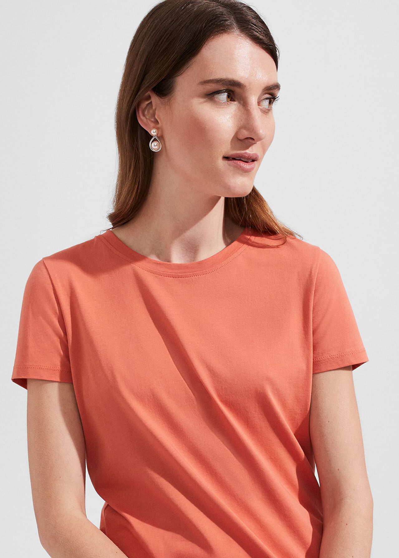 Pixie Cotton T-Shirt, Deep Apricot, hi-res
