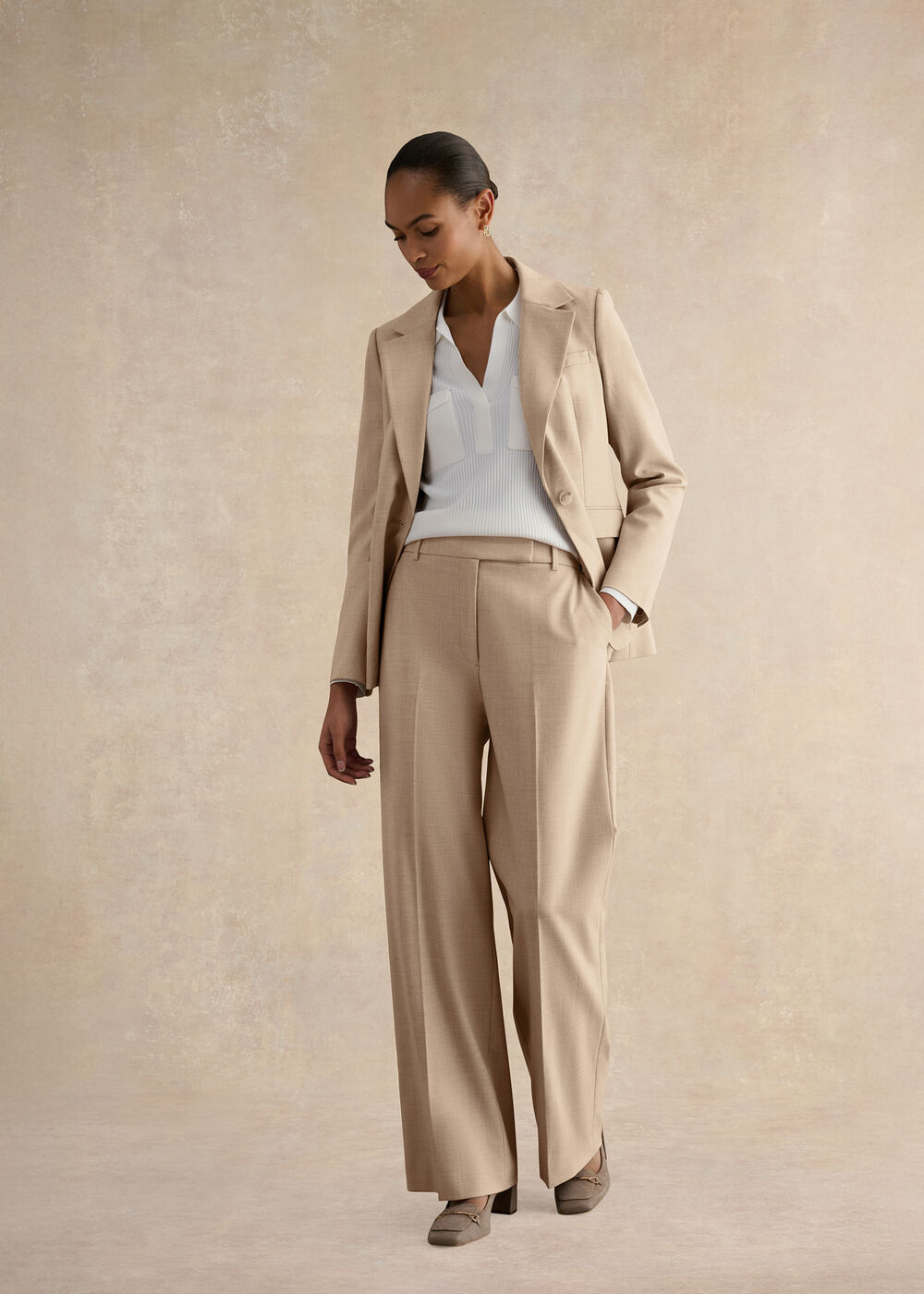 Ashleen Wide Leg Trousers, Neutral, hi-res
