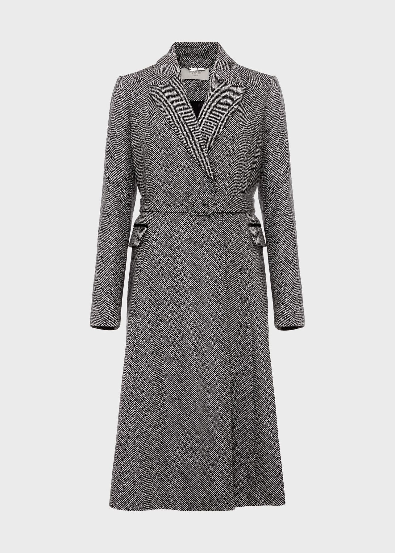 Sian Wool Blend Coat, Black Ivory, hi-res