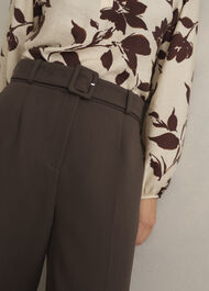 Trina Barrel Trousers, Deep Brown, hi-res