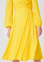 Sadie Fit And Flare Dress, Yellow, hi-res