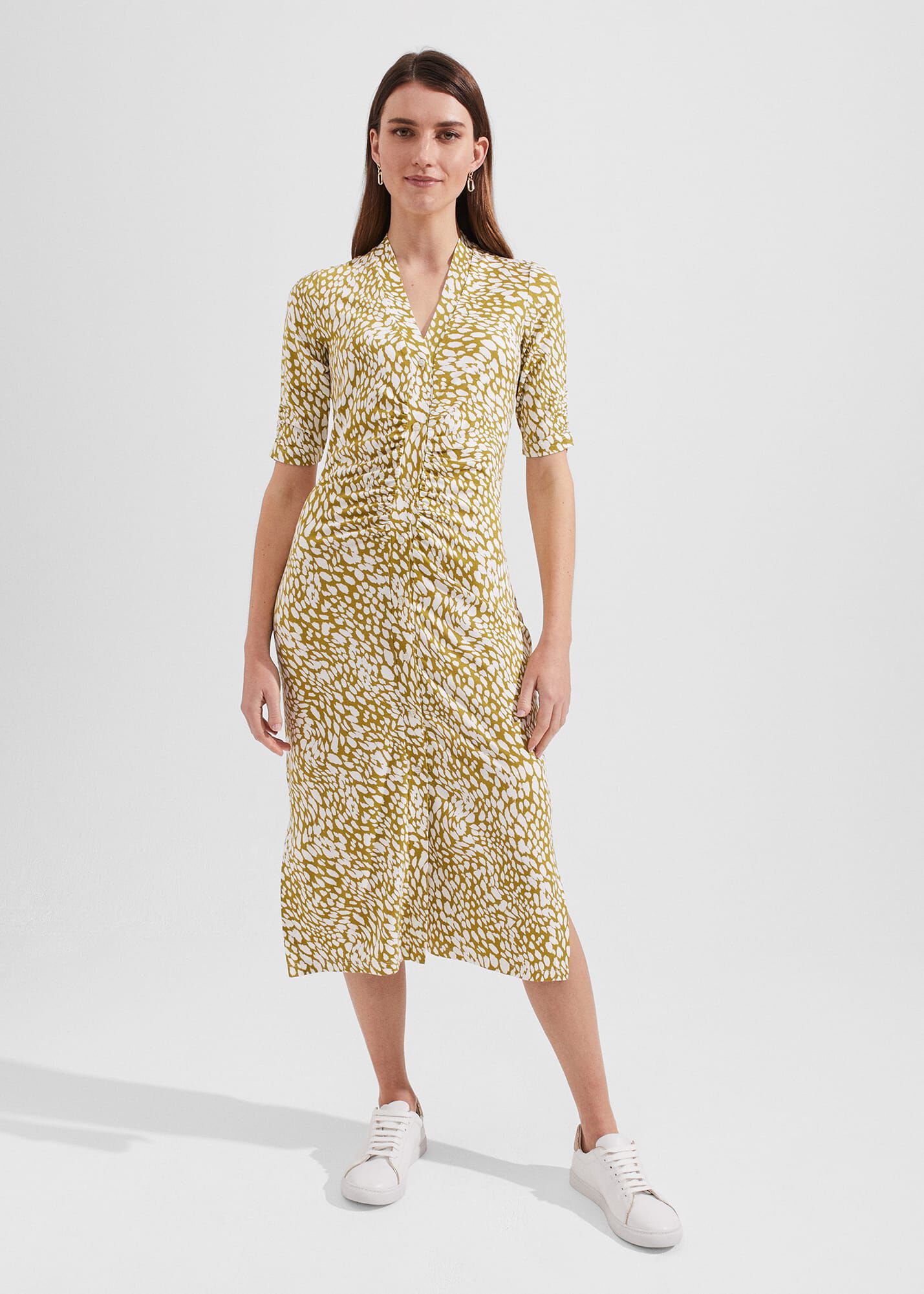 Ganni goldstone 2025 crepe dress