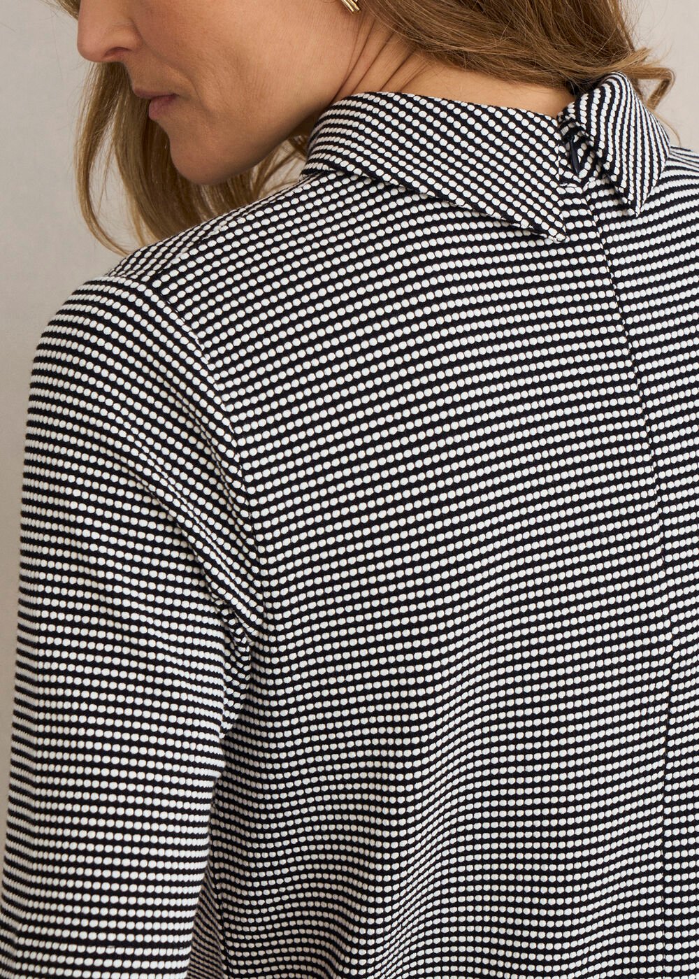 Tali Textured Top, Navy Ivory, hi-res