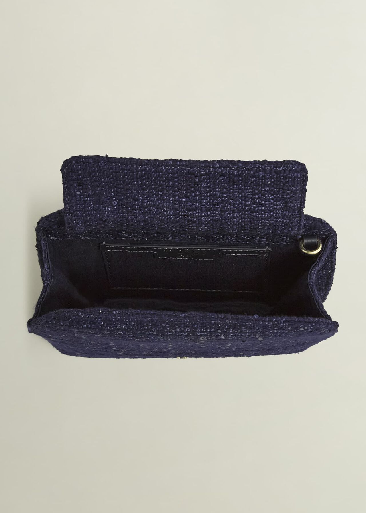 Milan Tweed Clutch Bag, Midnight, hi-res