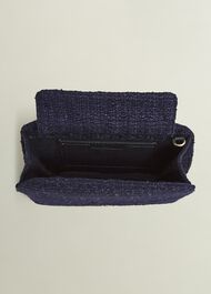 Milan Tweed Clutch Bag, Midnight, hi-res