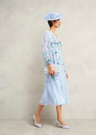 Lizzie Suede Court Shoes, Pale Blue, hi-res