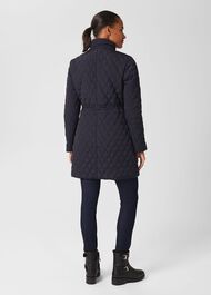Florentina Quilted Coat, Navy Blue, hi-res