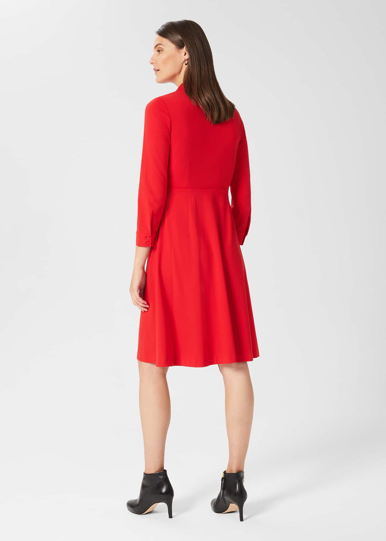 Tanya Ponte Dress, Crimson Red, hi-res